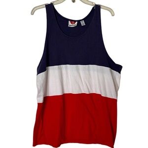 Unisex Red, White & Blue Tank Top - XL